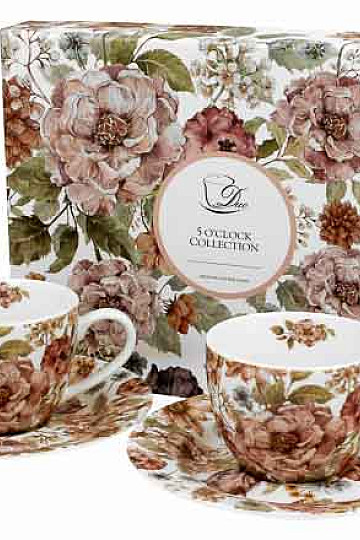 Pastel flowers white espresso šapo 90 ml set 2 ks