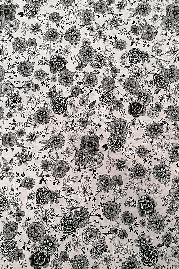 Bavlněná látka KVĚTY FLORAL 1