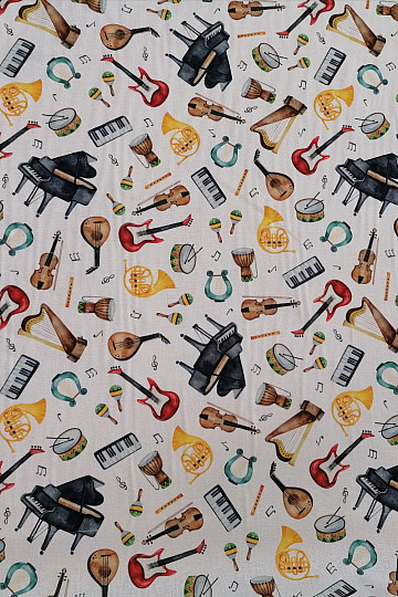 Bavlněná látka HUDBA