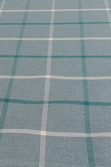 potahová látka MULL ARCHER káro - šedozelená - mint