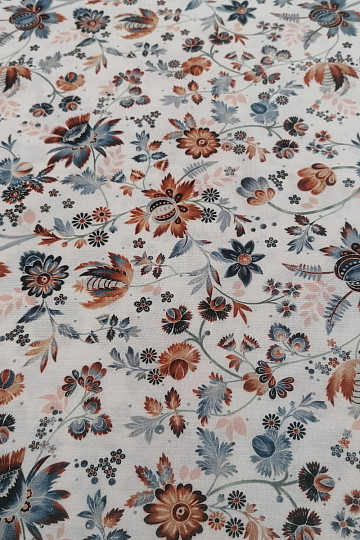Bavlněná látka VARANASI KALAMKARI bílá