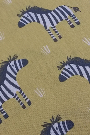 Bavlněná látka ZEBRA žluto-zelená