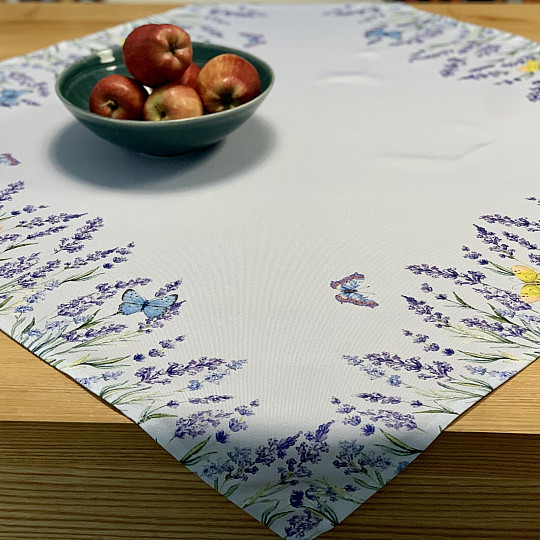 Ubrusy a šály fialové Levandule s motýlky