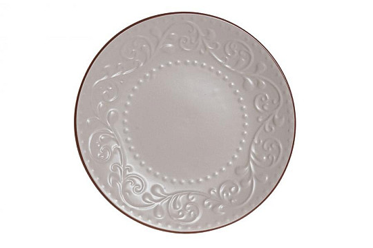 Talíř dezertní BEIGE RELIEF 21x2.5cm béžový