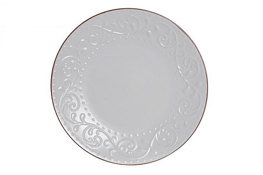 Talíř mělký WHITE RELIEF 27.5x2cm bílý