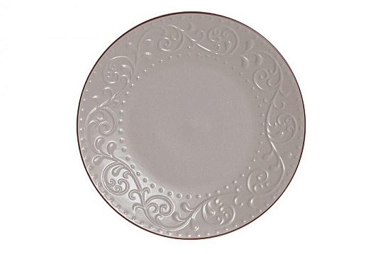 Talíř mělký BEIGE RELIEF 27.5x2cm béžový