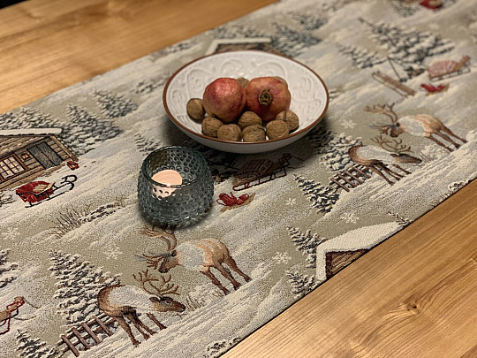 Gobelínový ubrus,šál ZIMNÍ KRAJINA ALL