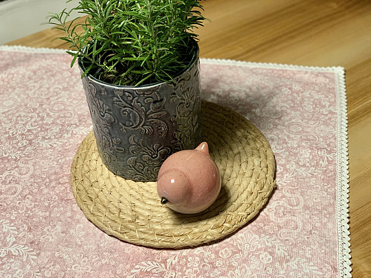 Ubrus Starorůžový s krajkou 70x70