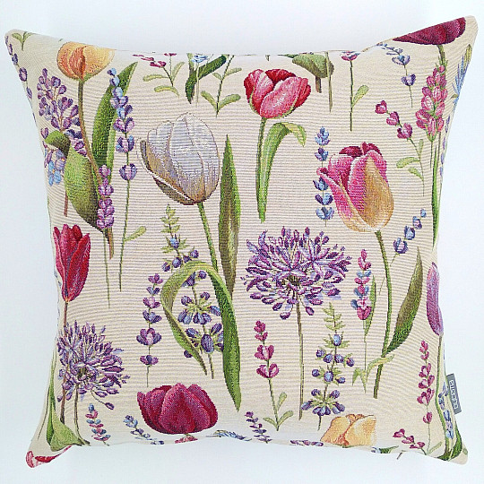 Gobelínový povlak na polštář  TULIPÁNY  JARO