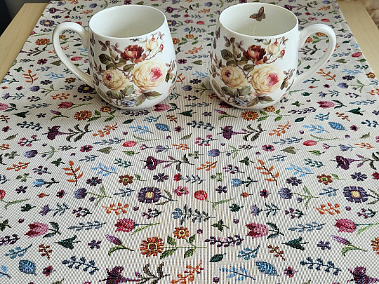 Gobelínový ubrus a šál ZAHRÁDKA