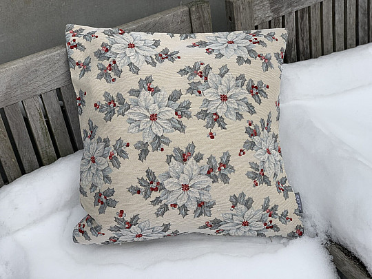 Vánoční gobelínový povlak  VÁNOČNÍ HVĚZDA stříbrná