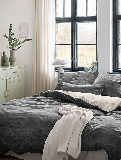 IRISETTE luxusní bavlněný satén WAVE 8557-11 antracit