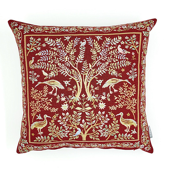 Gobelínový povlak na polštář WILLIAM MORRIS bordó
