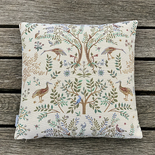 Gobelínový povlak na polštář WILLIAM MORRIS béžový - celoplošný