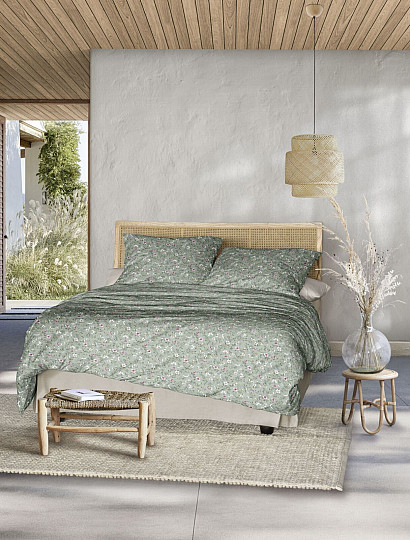 IRISETTE luxusní bavlněný satén TOKIO 8567-30 ZELENÁ