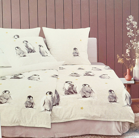 Luxusní flanelové povlečení IRISETTE PANDA 8645-80 TUČŇÁCI