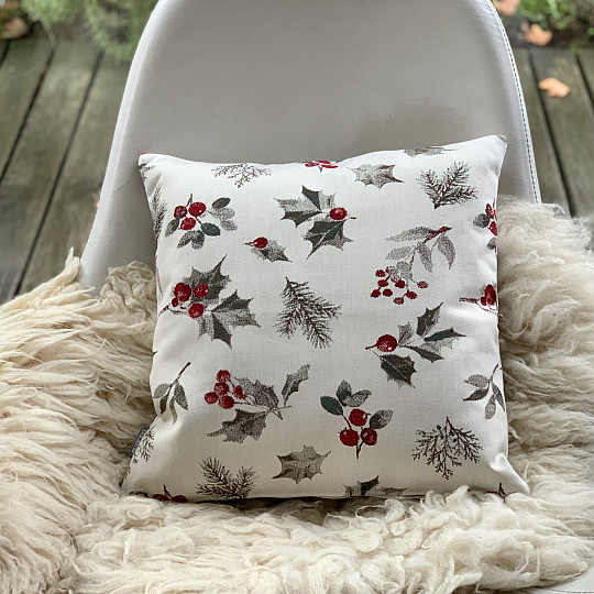 Vánoční dekorační povlak CESMÍNA ŠEDÁ