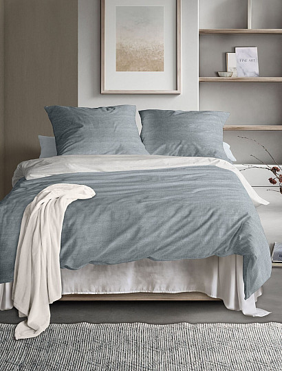 IRISETTE luxusní bavlněný satén WAVE 8557-20 MODRÉ