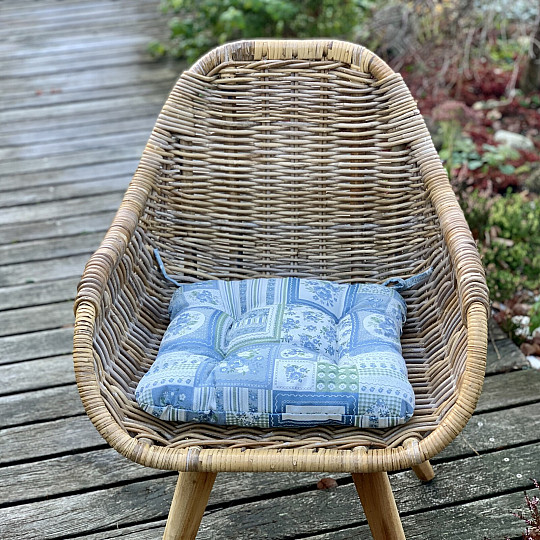 PODSEDÁK TOSCANA VALERY PATCHWORK modrý