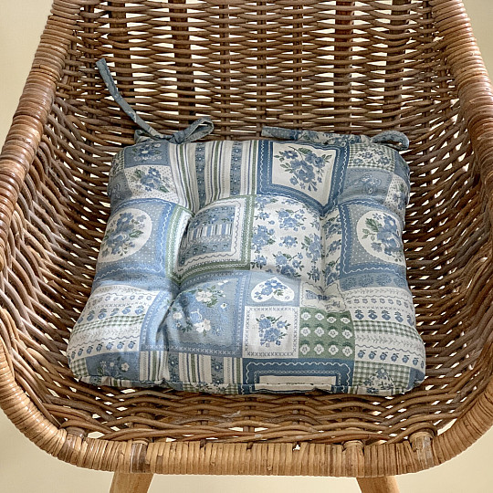 PODSEDÁK TOSCANA VALERY PATCHWORK modrý