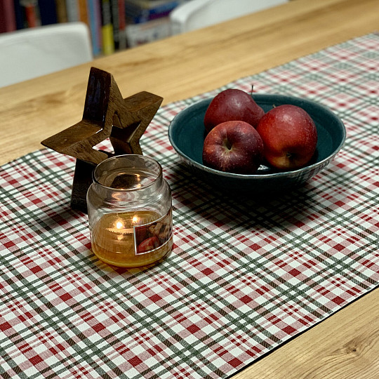 Vánoční ubrus a šál SKOTSKÁ SHELLEY KOSTKA