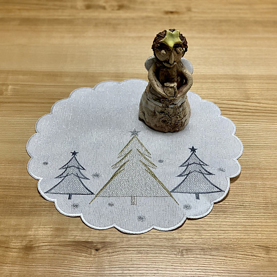 Prostírka ŠEDO ZLATÉ STROMEČKY