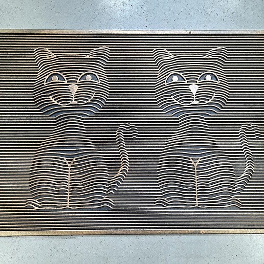 Pryžová rohožka DVĚ KOČKY 3D