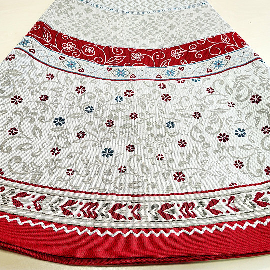 Gobelínový ubrus kulatý KVĚTY V RÁMU