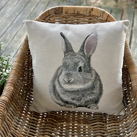 Gobelínový povlak na polštář ZAJÍC HOPSÁLEK