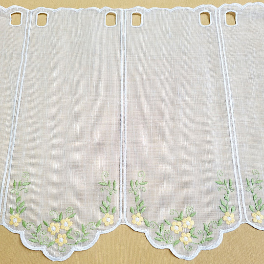 Vitrážová záclona KVĚTY ŽLUTÉ