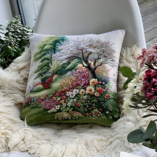 Gobelínový povlak na polštář ZÁTIŠÍ V PARKU