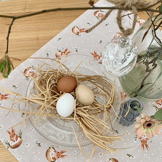 Velikonoční ubrus a šál ZAJÍČEK NELA