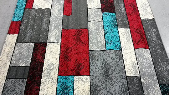 Kusový koberec AMAZON 1 šedý červený