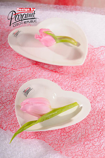 Srdce talířek bílý