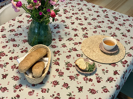 Gobelínový ubrus a šál EDEN RŮŽIČKY