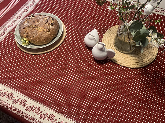 Gobelínový ubrus a šál SELSKÁ JIZBA červená