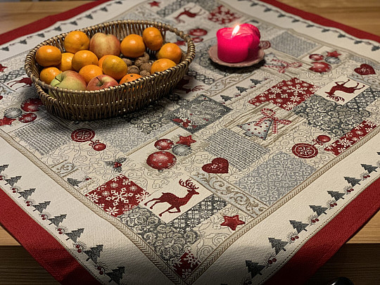 Gobelínový ubrus, šál MERRY CHRISTMAS