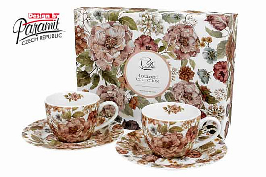Pastel flowers white espresso šapo 90 ml set 2 ks
