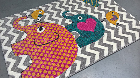 Dětský kusový koberec PASTEL Sloni