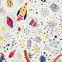 Dekorační látka BLACK OUT VESMÍR