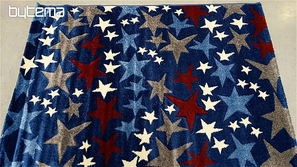 Dětský kusový koberec STARS modrý