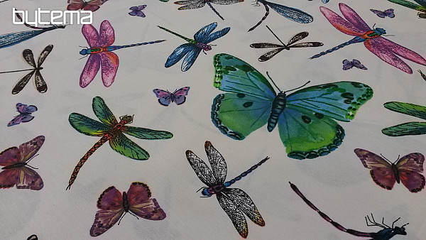dekorační látka Motýli a vážky