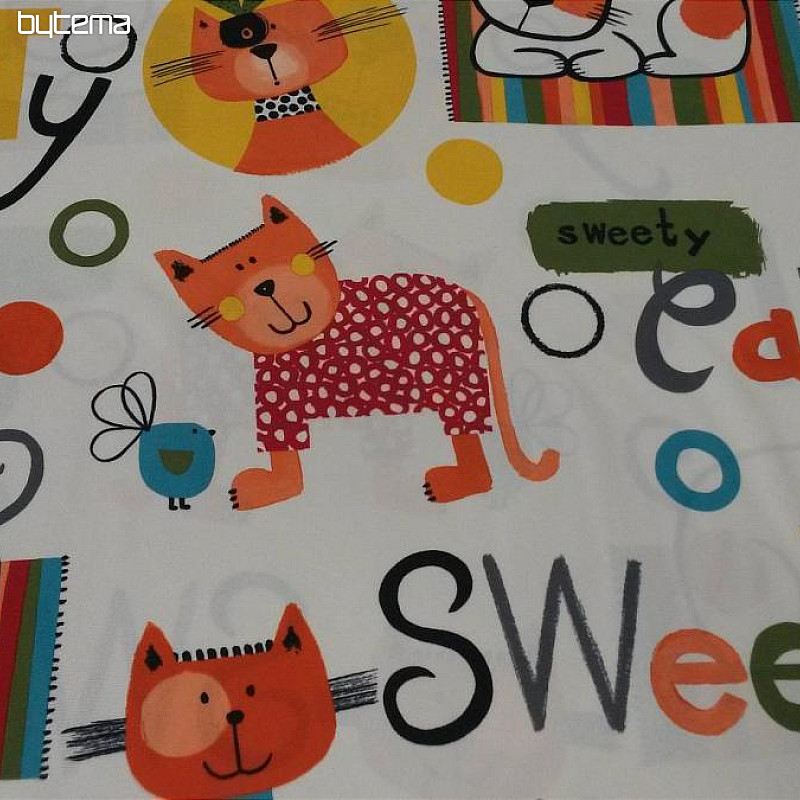 Dětská dekorační látka Kočky - sweety cat