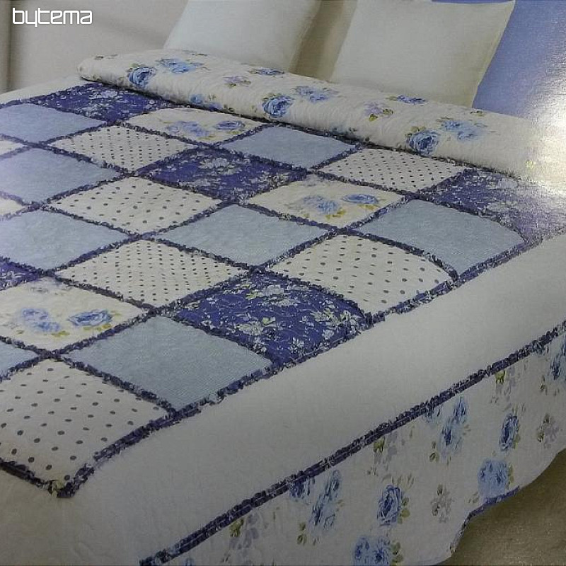 Přehoz na postel modrý CLARA 220x240