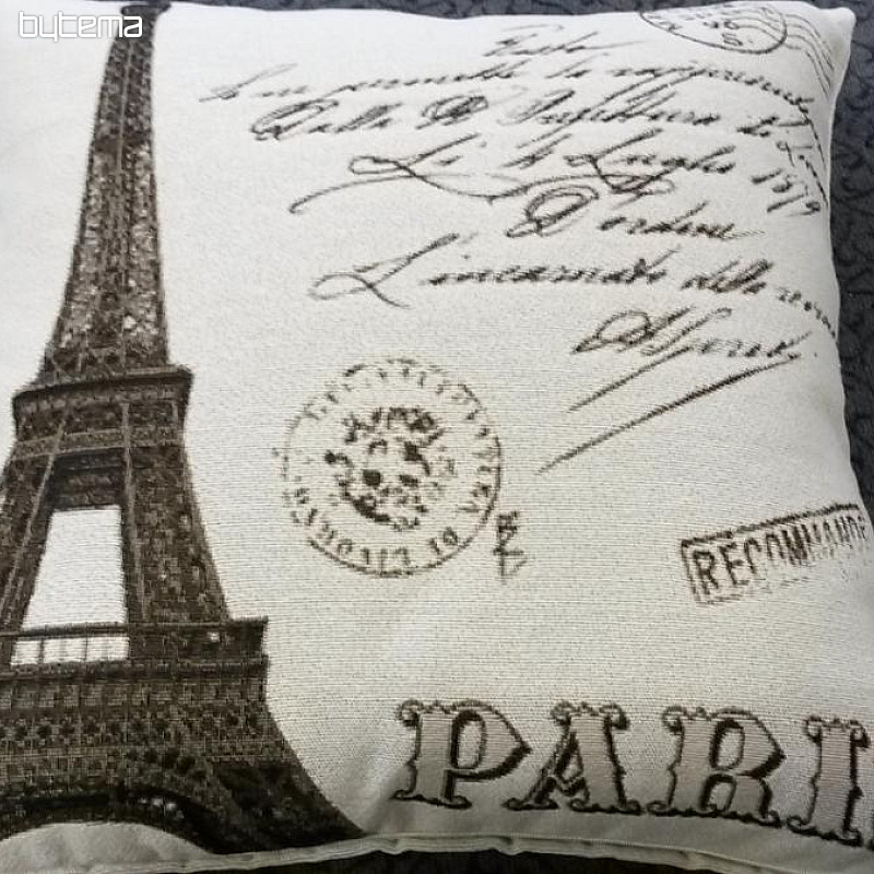 Dekoráční polštář PARIS TOWN hnědý