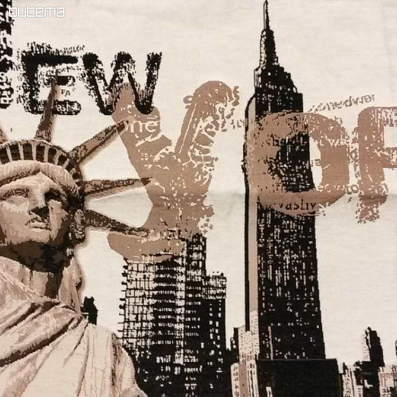Dekoráční polštář NEW YORK socha hnědý