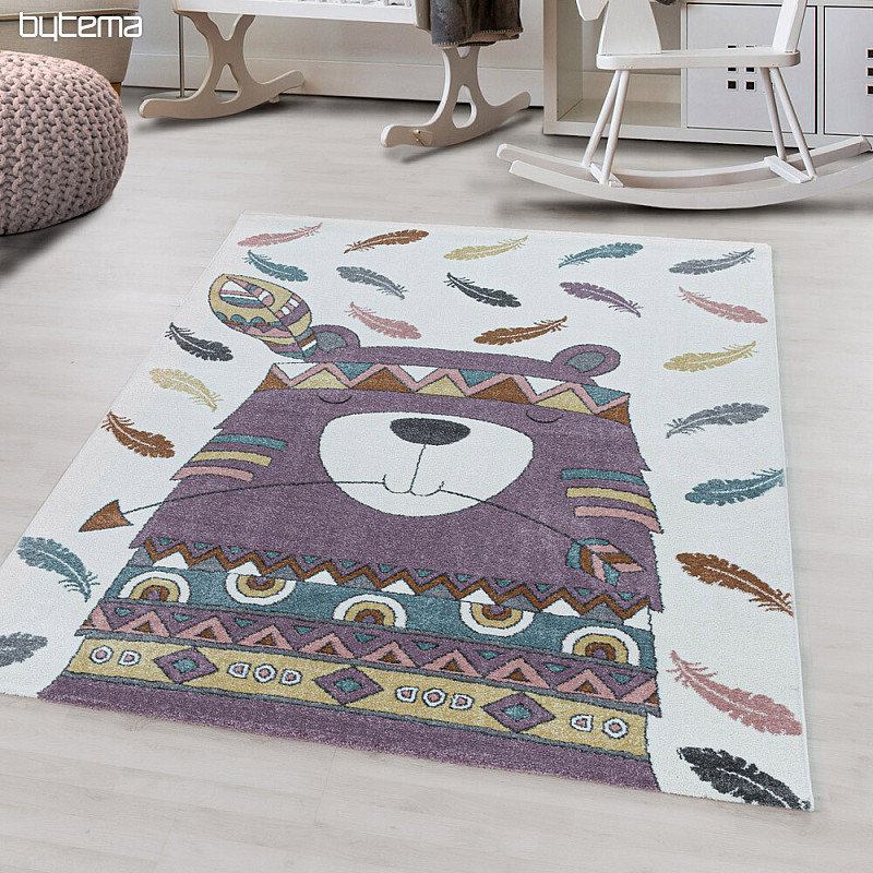 Luxusní dětský kusový koberec FUNNY indián fialový