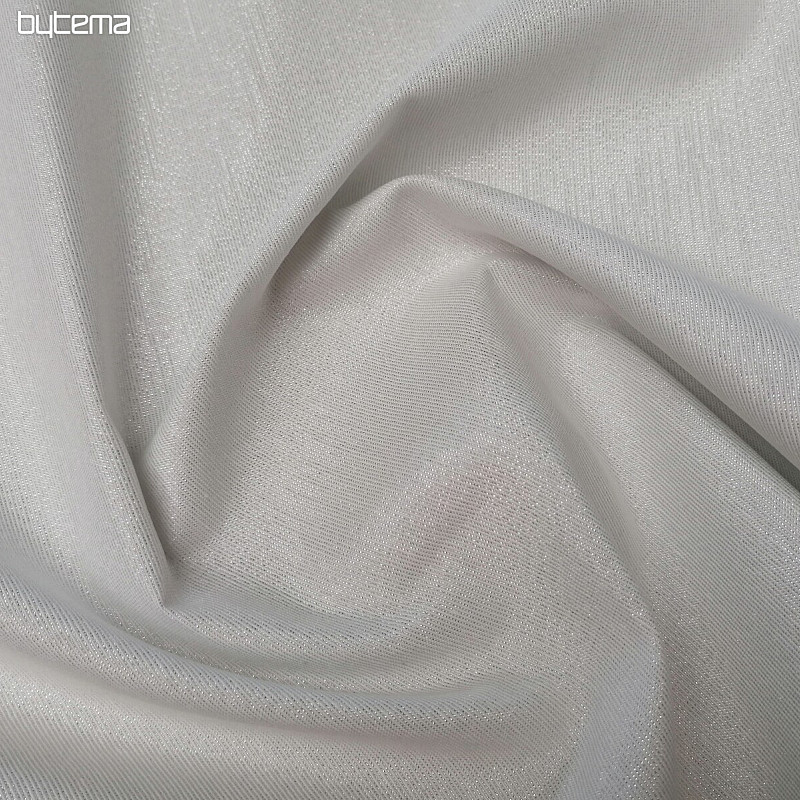 Vánoční dekorační látka Santa s lurexem bílo-stříbrná