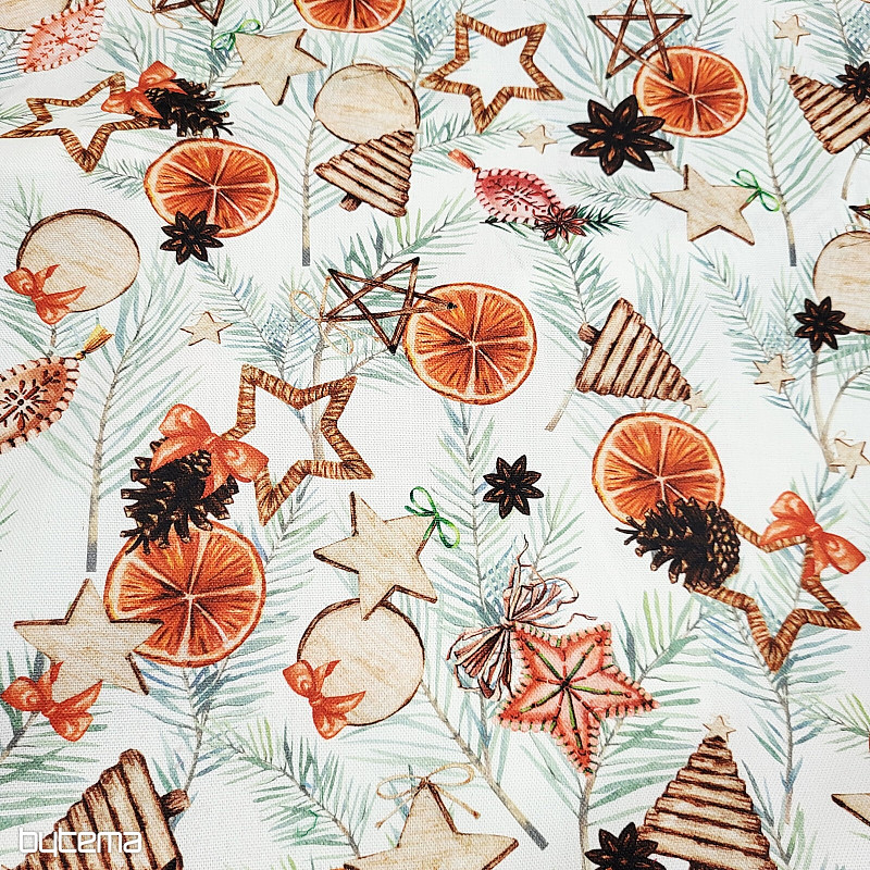 Vánoční dekorační látka Sušené pomeranče