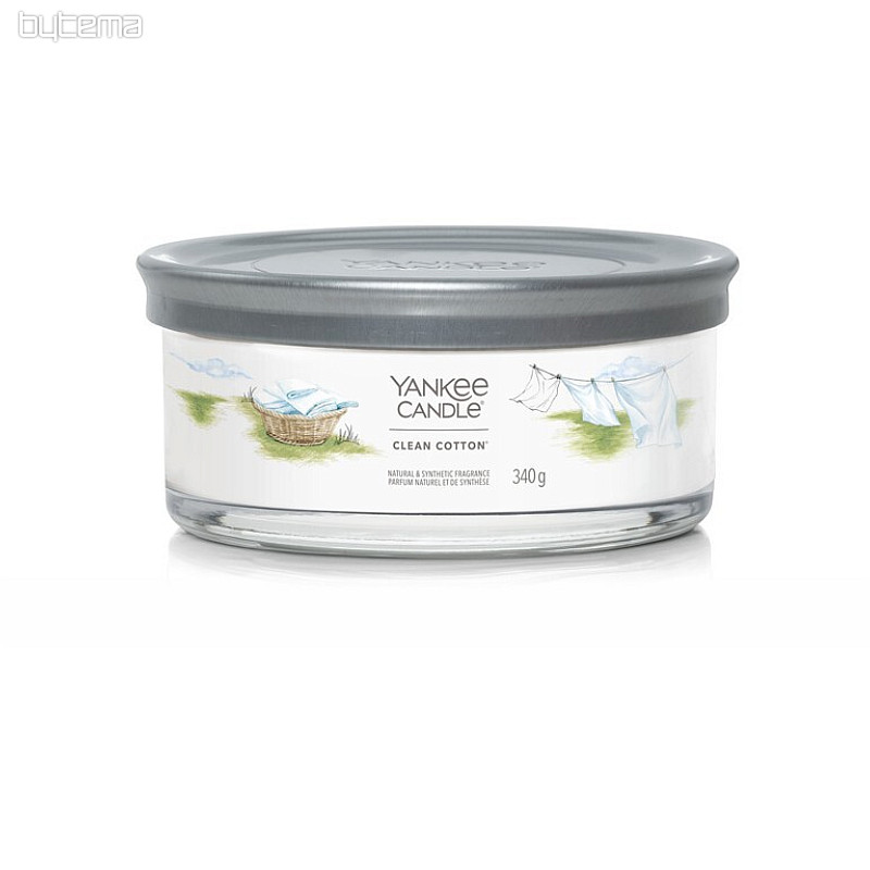 svíčka YANKEE CANDLE vůně CLEAN COTTON TUMBER STŘEDNÍ 5 KNOTŮ